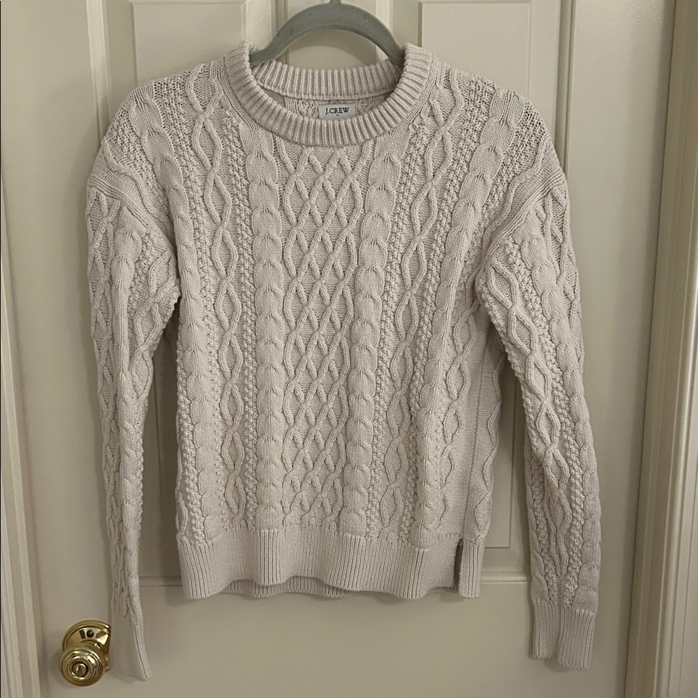 J. Crew Women's Off-White Cable Knit Sweater size S